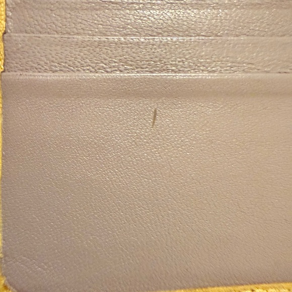 Jimmy Choo Star-Studded Metallic Pastel Yellow Long Flap Leather Wallet and COA - Picture 15 of 16